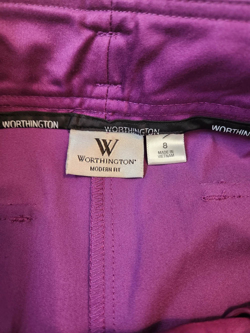 Worthington London Purple Short-Sleeve Blazer with Cropped Pants